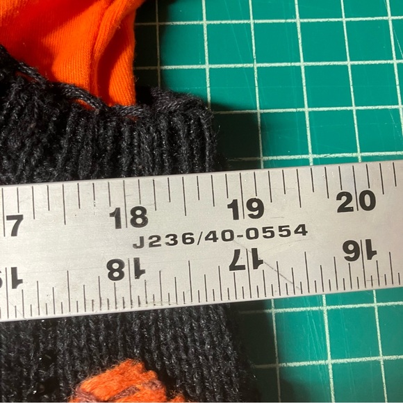 Ugly Halloween Vest Turtleneck Owl Leaf Orange Black Leaves Red Yellow Green - Picture 12 of 12